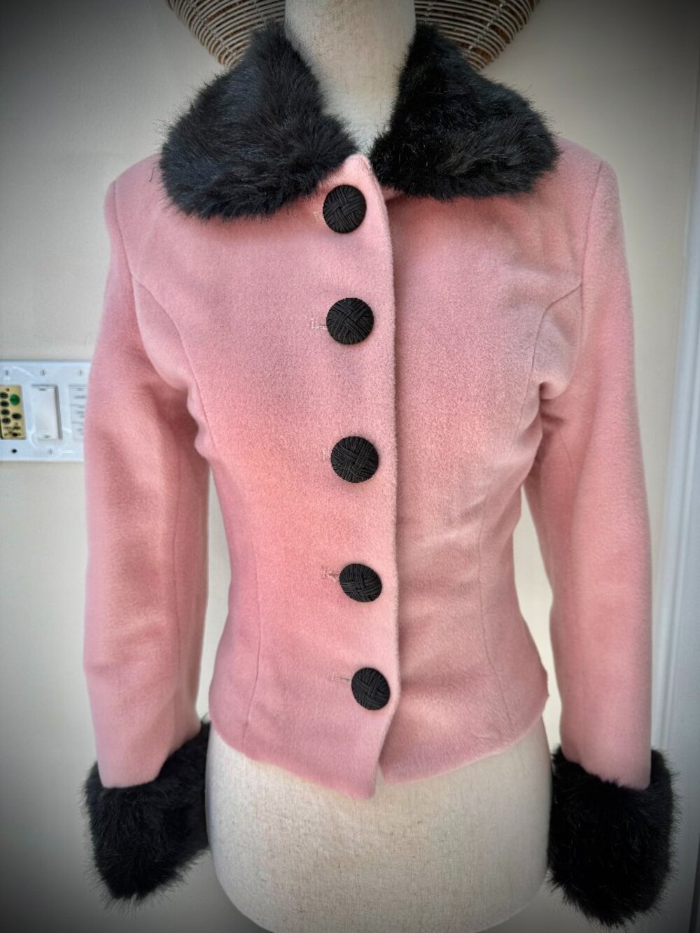 Collectif of London "Barbie" Jacket - Faux Fur, Lined, XS, Pink Retro, Pinup